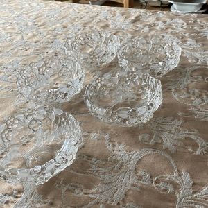 Set of 5 Mikasa glass flowered bowls